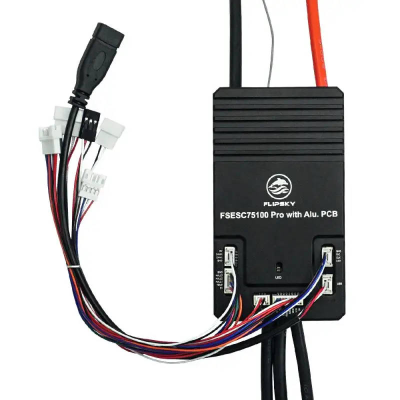 Фото Контроллер скорости Flipsky 75100 Pro 75V 100A ESC на алюминиевой плате на базе VESC для электроскейтборда, самоката, электровелосипеда, DIY-проектов №3