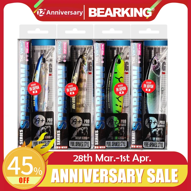 

BEARKING Best price 4pcs each set assorted colors, minnow crank magnet system hot model crank bait