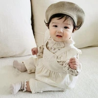 2022 new baby girl flowers embroidery romper summer infant sleeveless jumpsuit girls fly sleeve overalls baby clothes 0 24m