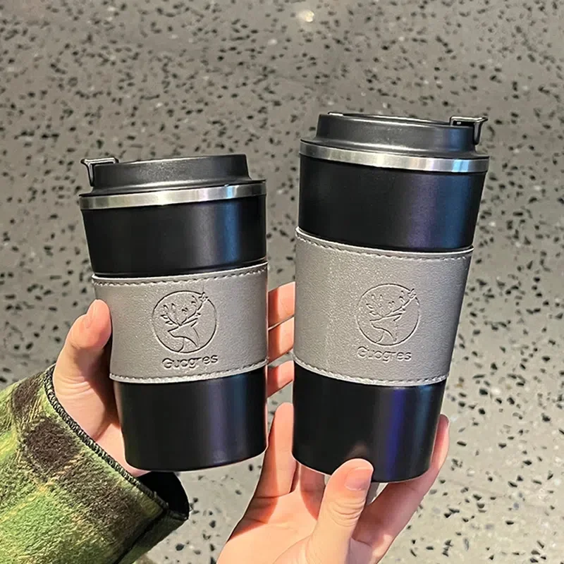 

380/510ml Christmas Elk Stainless Steel Coffee Mug Thermal Water Bottle Non-slip Travel Car Insulated Bottle Christmas Gift Cup