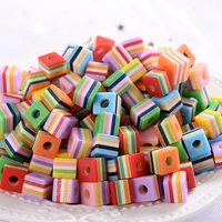 30pcs 8mm 516 dia resin spacer beads square beads mixed striped pattern hole 2 0mm beads for diy bracelet necklace
