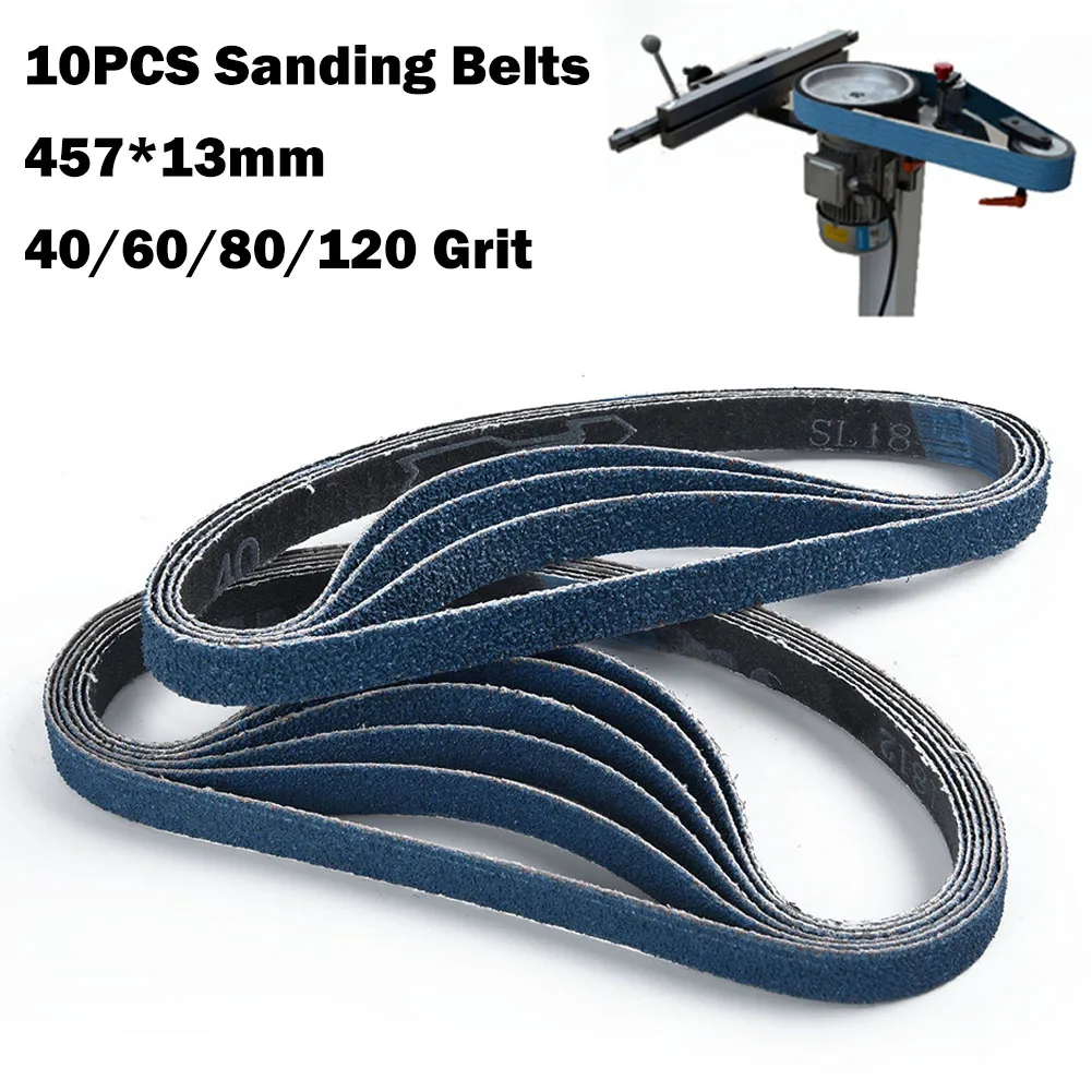 

10pcs 457×13mm Zircon Corundum Sanding Belts Grinding Polishing For Metal Wood Grinding Grit 40 60 80 120