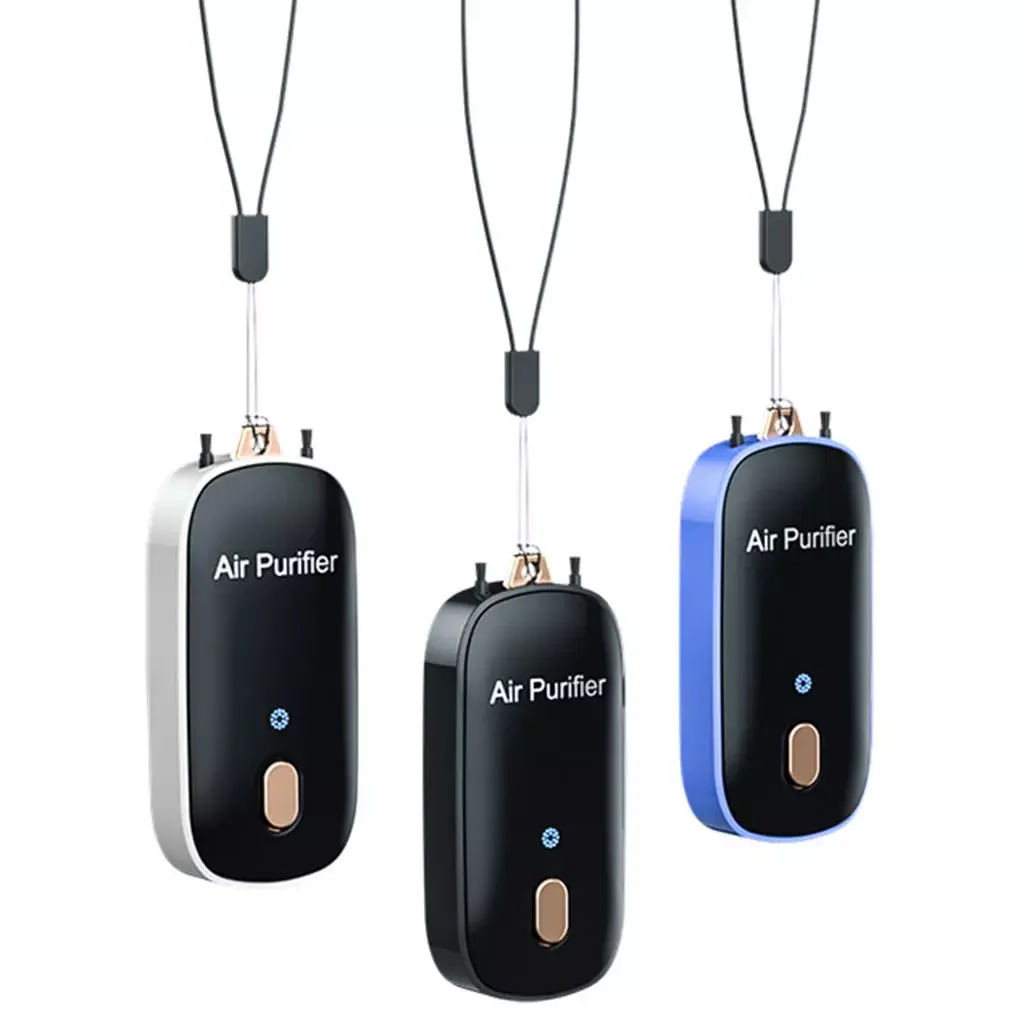 

Mini Personal Necklace Air Purifier Wearable USB Rechargable Air Cleaner Relieve Allergy Negative Ionizer for Car Pet Smell