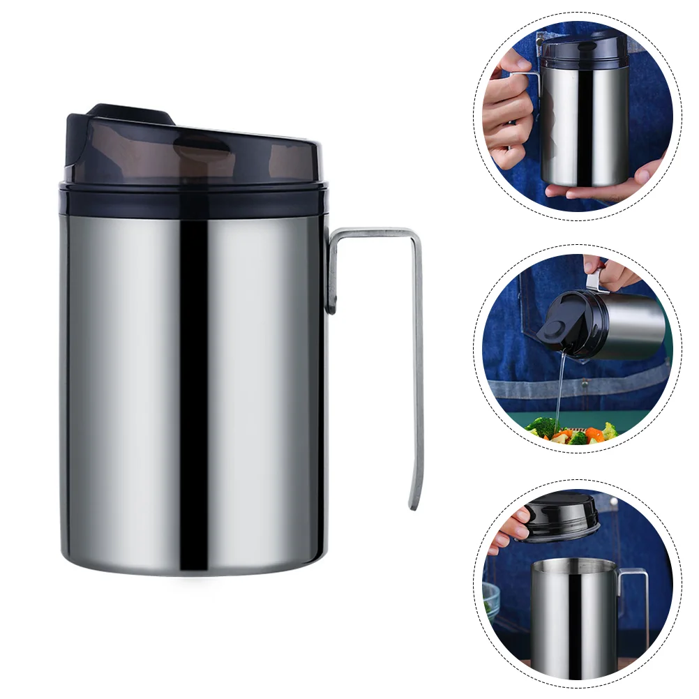 

1pc Durable Lightweight Portable Oil Pot Oil Container for Kitchen Restaurant