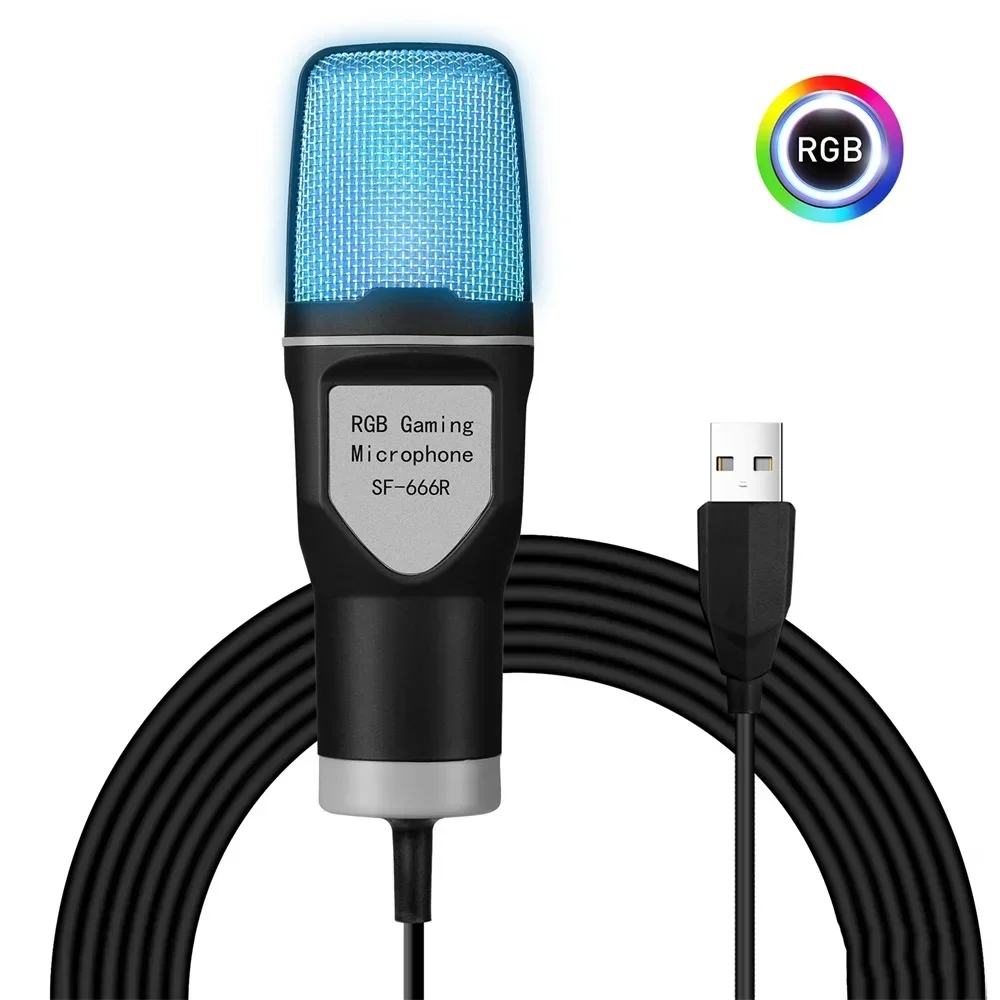 USB-микрофон RGB микрофон конденсатор проводной игровой для студии звукозаписи