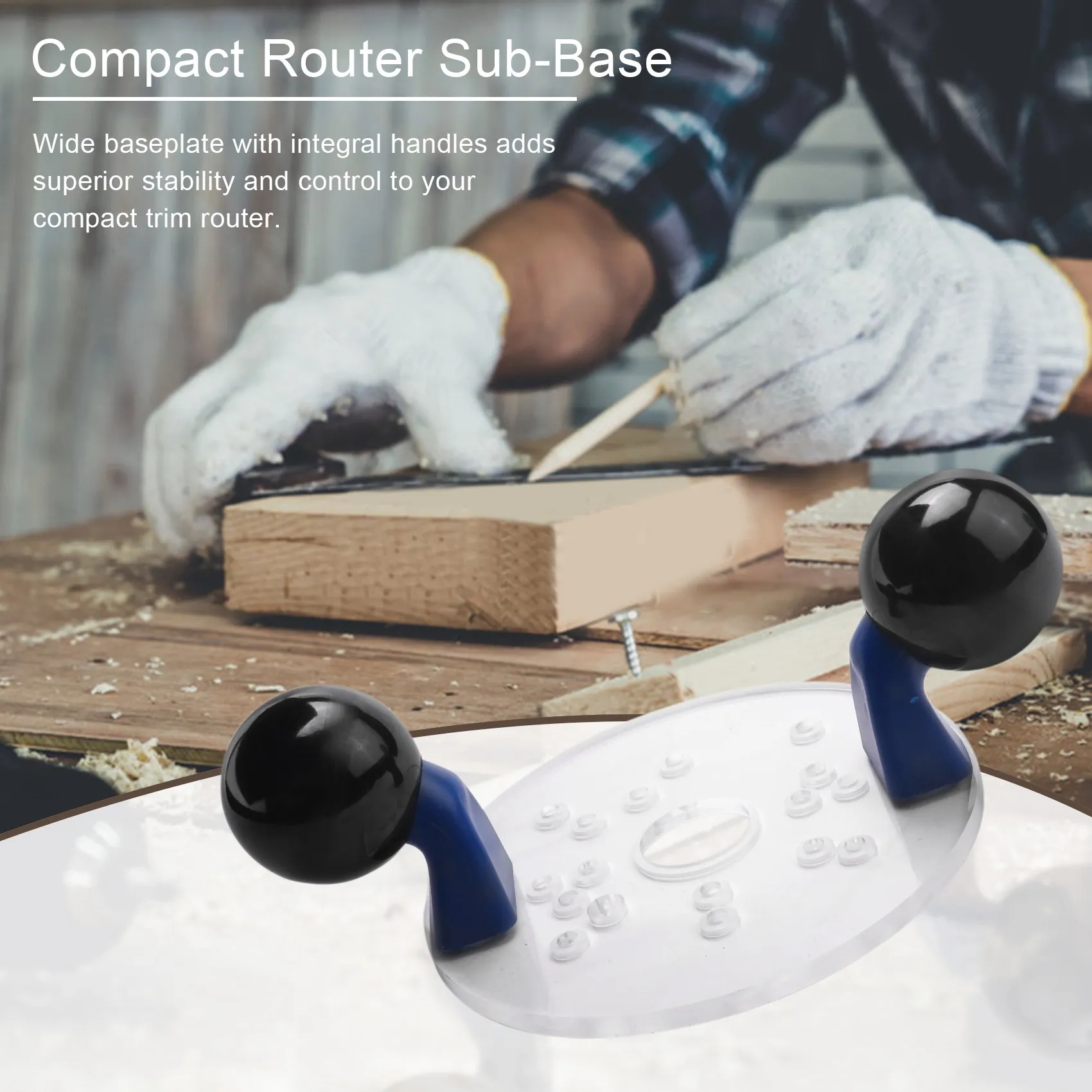

Compact Router Sub-Base with Handles- for Trim Routers and Compact Routers,Woodworking Tools