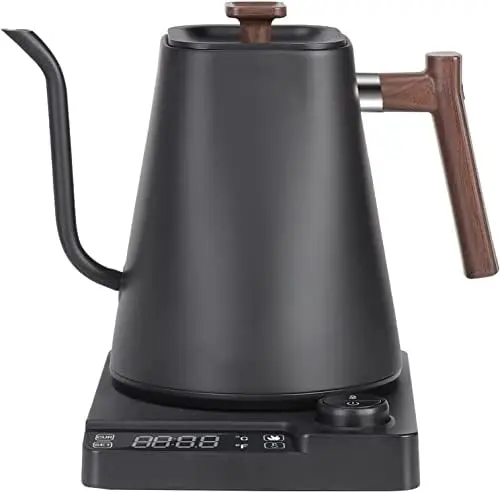 

Gooseneck Kettle with Auto Shut-off, Temperature control Stainless Steel Kettle, Keep Warm for 24h, Dry Burning Protection, Bla