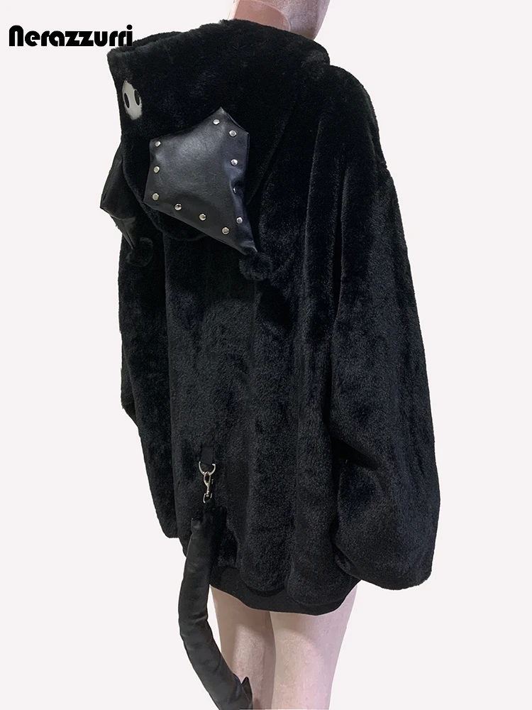 Nerazzurri осень зима холодная густая теплая мягкая черная пэчворк шуба из