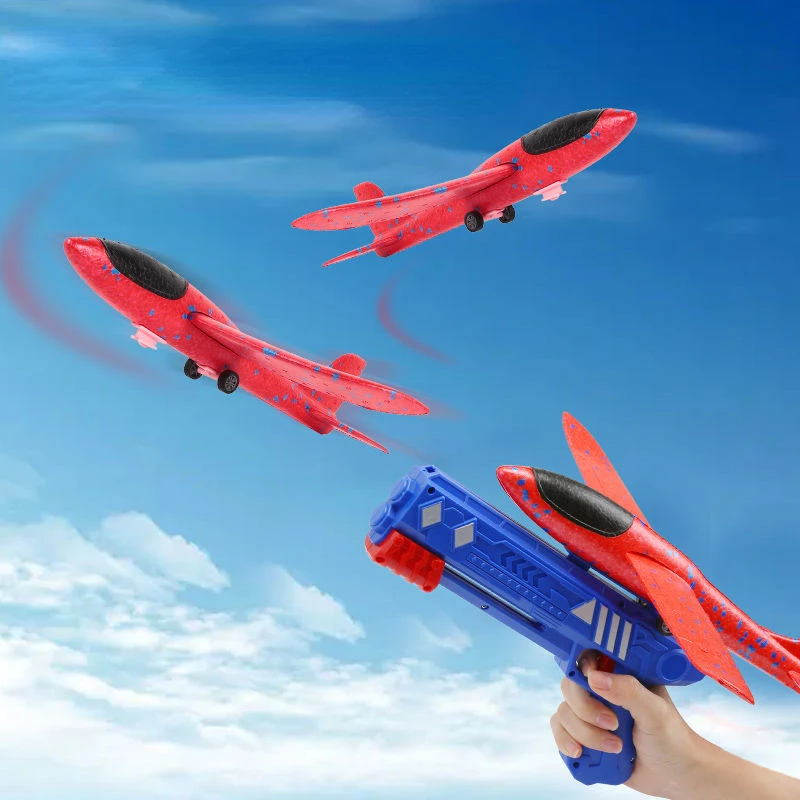 

Airplane Launcher Toy Children Bubble Catapult Plane Catapult Gun Outdoor EPP Foam Airplane Launcher Shooting Game Toy for Kids