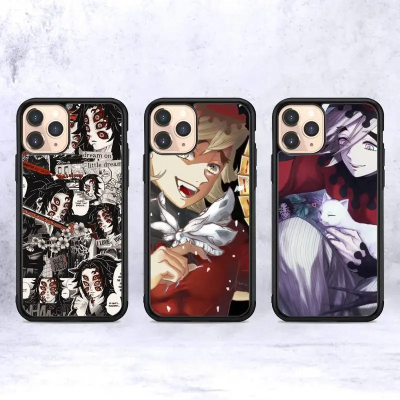 

Douma Kokushibou Demon-Slayer anime Phone Case Silicone PC+TPU Case for iPhone 11 12 13 Pro Max 8 7 6 Plus X SE XR Hard Fundas