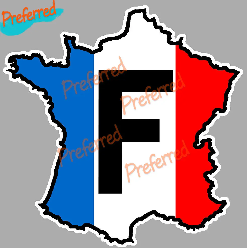 

France F Flag Card Sticker Decal for Your All Cars Racing Laptop Motorcycle Helmet Trunk Surf Camper Window Bumper