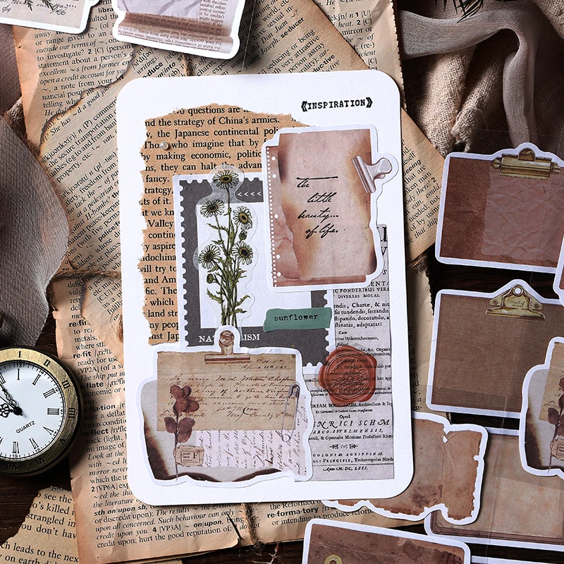 Набор декоративных наклеек Dimi 6 листов в стиле ретро с Перезаписываемыми краями