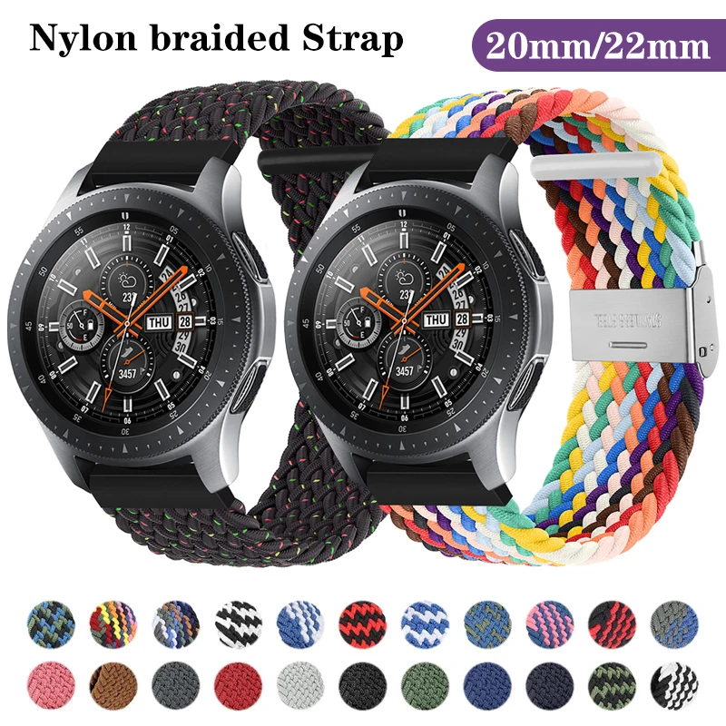 

20mm 22mm Universal Elastic Nylon Solo Loop for Samsung Galaxy Watch Active 2 3 Adjustable Watch Strap for Huawei GT2 Wristband