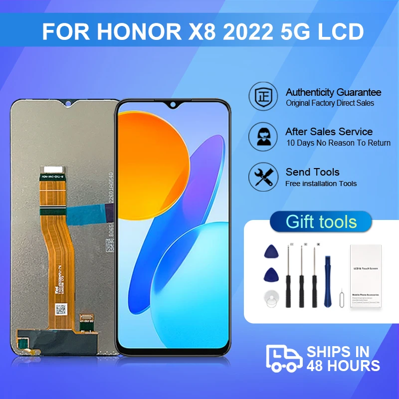 

1Pcs 6.5 Inch VNE-N41 Screen For Huawei Honor X8 5G Lcd Touch Digitizer Assembly X8 2022 5G Display Free Shipping With Tools