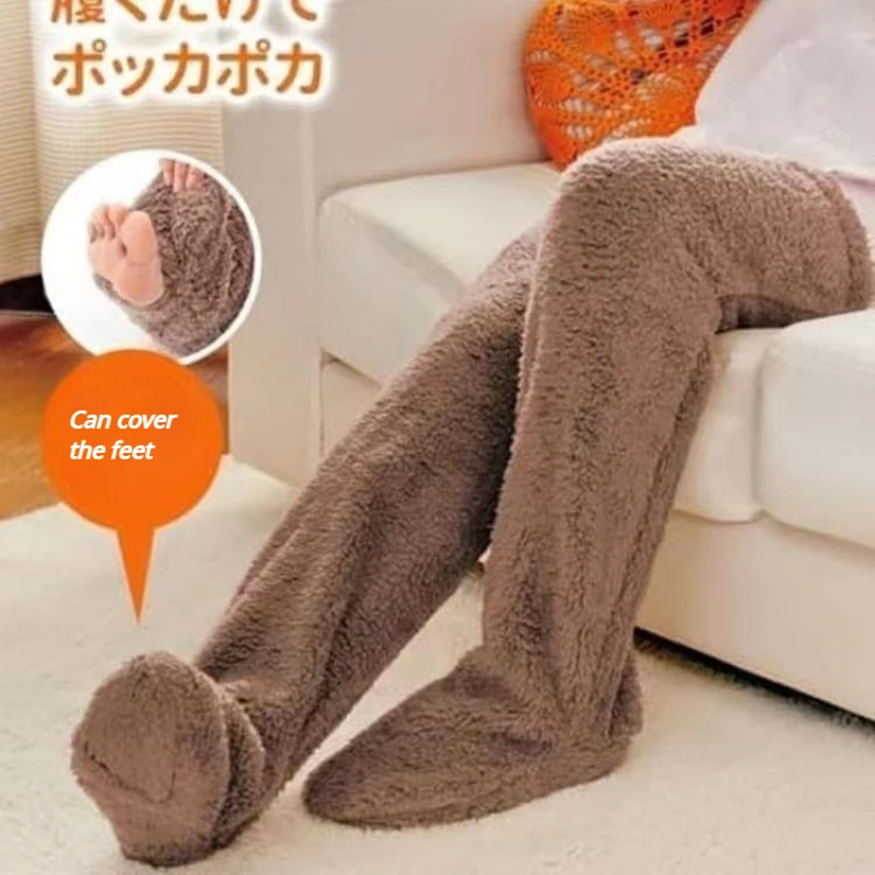 

Thigh High Fuzzy Socks Ladies Over Knee Fluffy Fur Socks Bed Sleeping Warm Socks Legging Stocking Plush Leg Warmers for Women