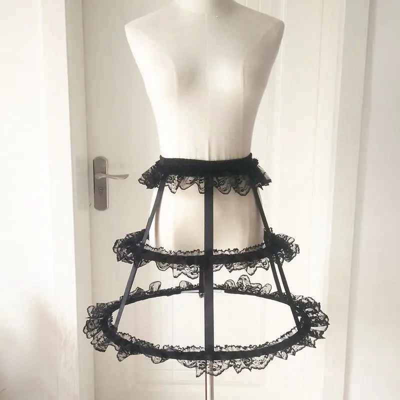 

Черная короткая юбка-подъюбник с оборками, 3 уровня