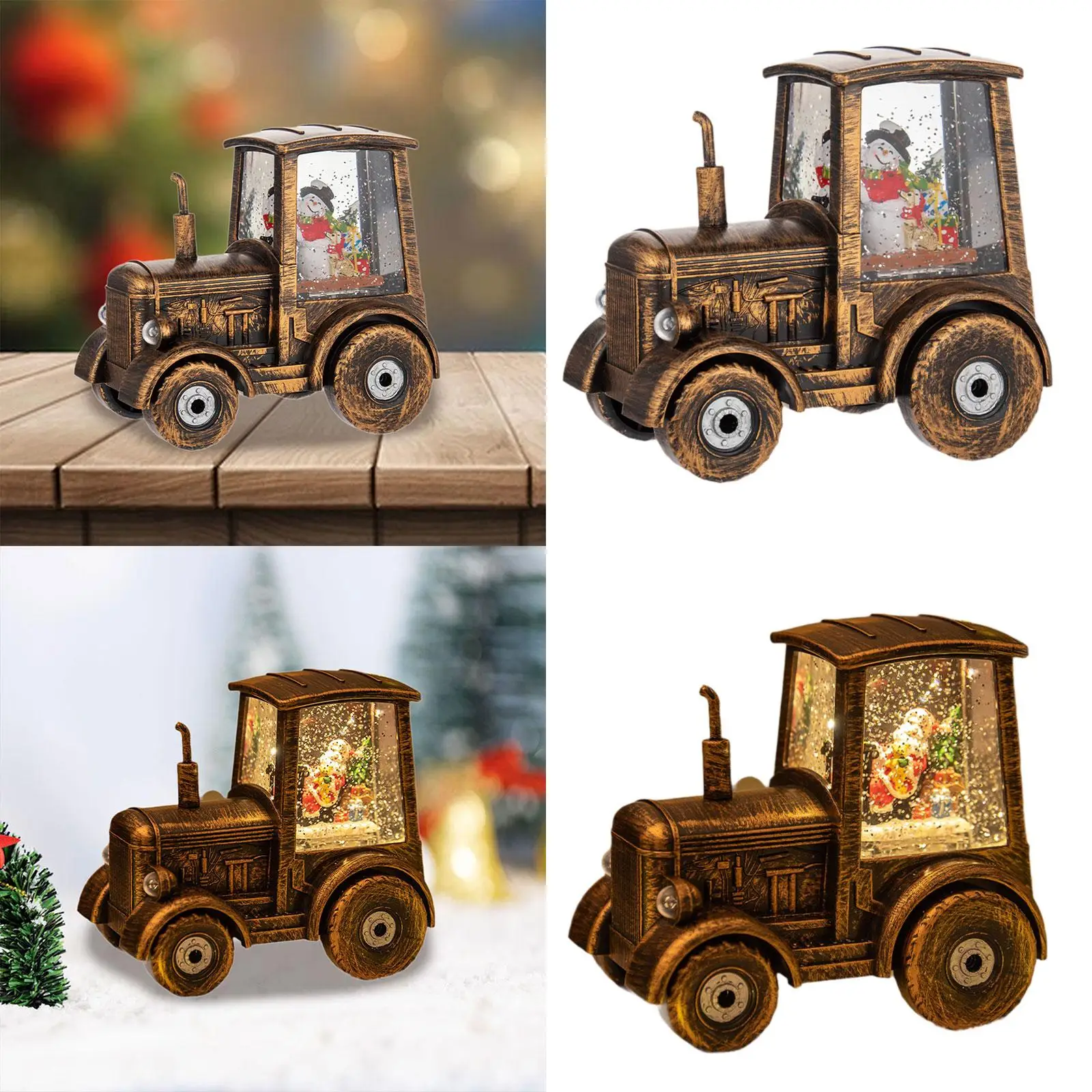 Рождественская подсветка коробка для поезда украшения стола в стиле ретро с