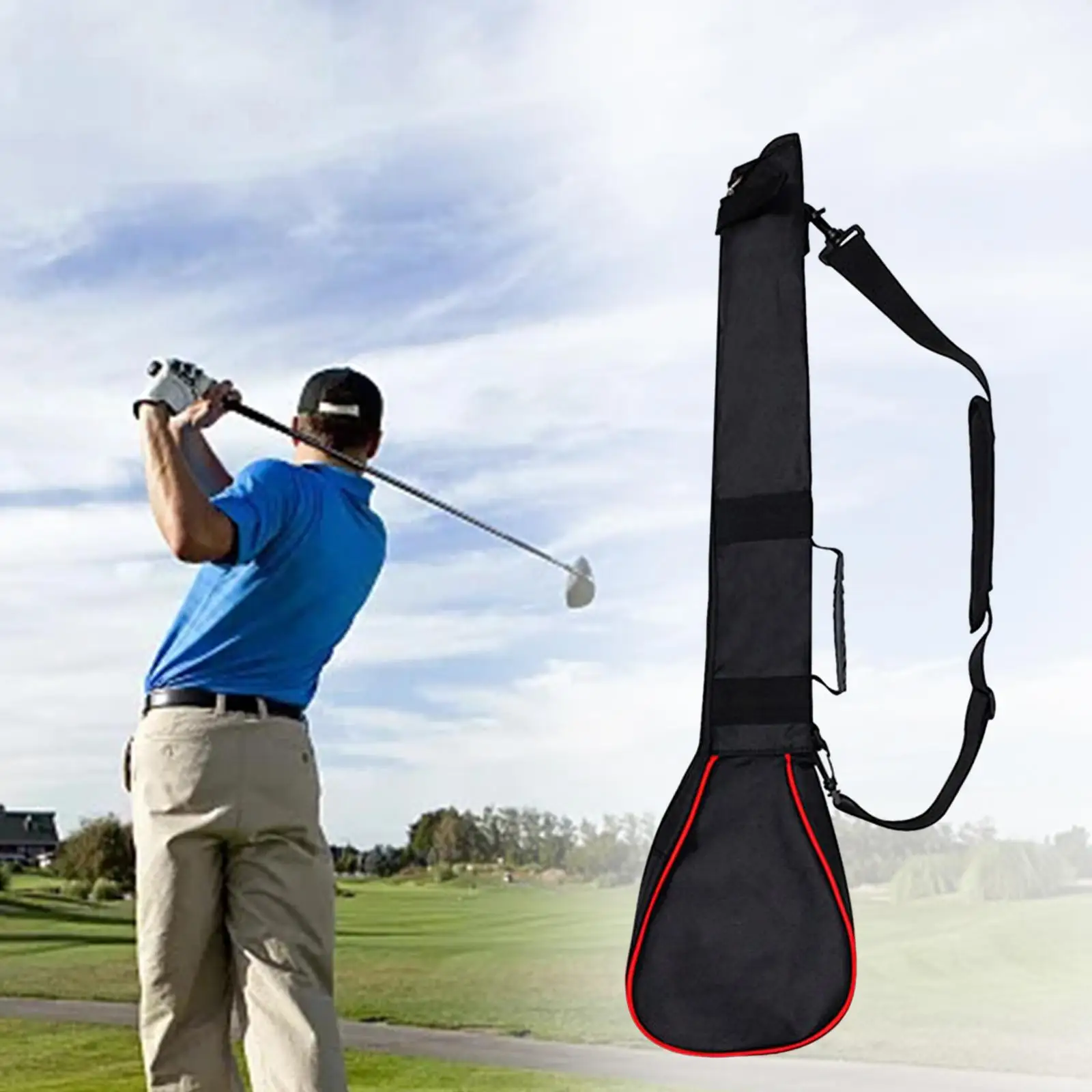 

Bag Case Foldable Golf Club Bag Convenient Lightweight Holding up to 3 Golf Clubs Accessories Durable Black Color for Men Women