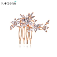luoteemi top quality flower hair comb for women wedding hair ornaments for bridal two colors flowers headpiece christmas jewelry