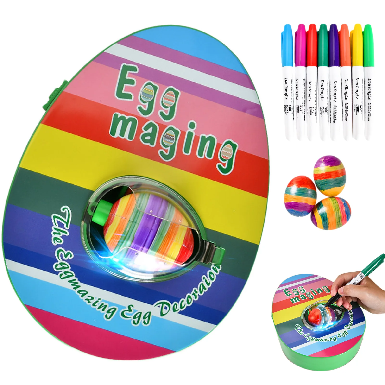 

Easter Eggs The Original Motorized Egg Mazing Egg Spinner Machine With 8 Colors DIY Easter Eggs Gift Present For Kids Toddlers