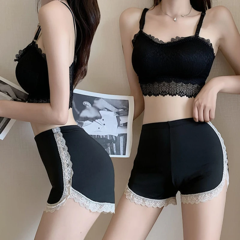 

Women's Summer Lace Shorts Sexy Female Safety Briefs High Waist Pajamas Nightwear Shorts for Women 2023 Trend Booty Short Pants