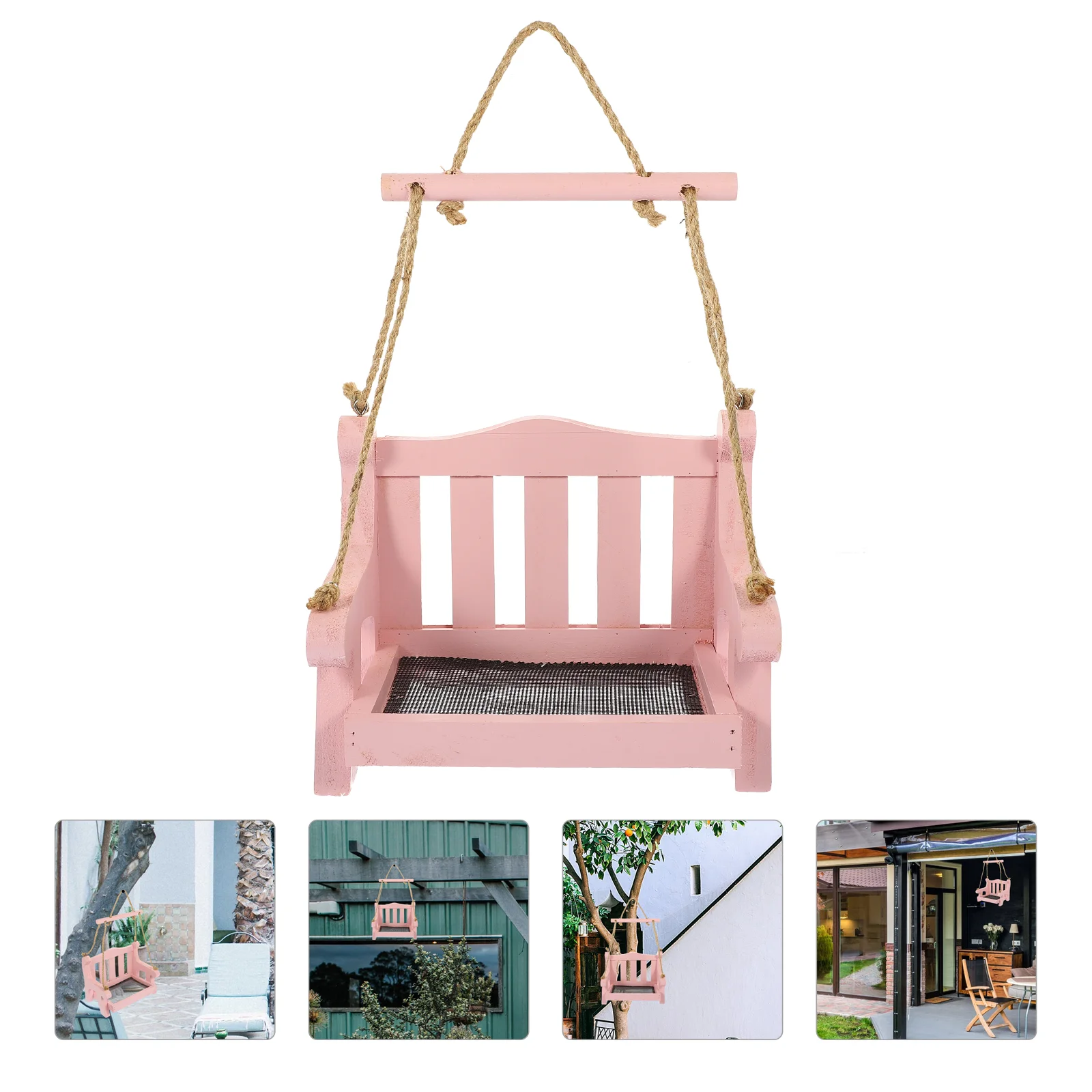 

Feeder Outdoor Bird Food Container Automatic Pet Feeders Manual Home Yard Multi-functional Wood Serving Tray