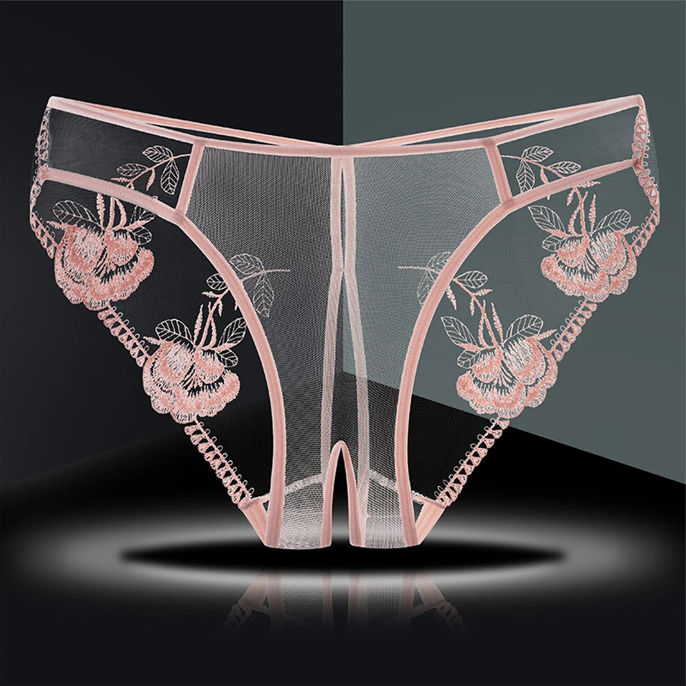 

Open Crotch Temptatio Women Erotic Lingerie Sexy Floral Panties Crotchless Briefs For Ladies See Through Intimate Underwear