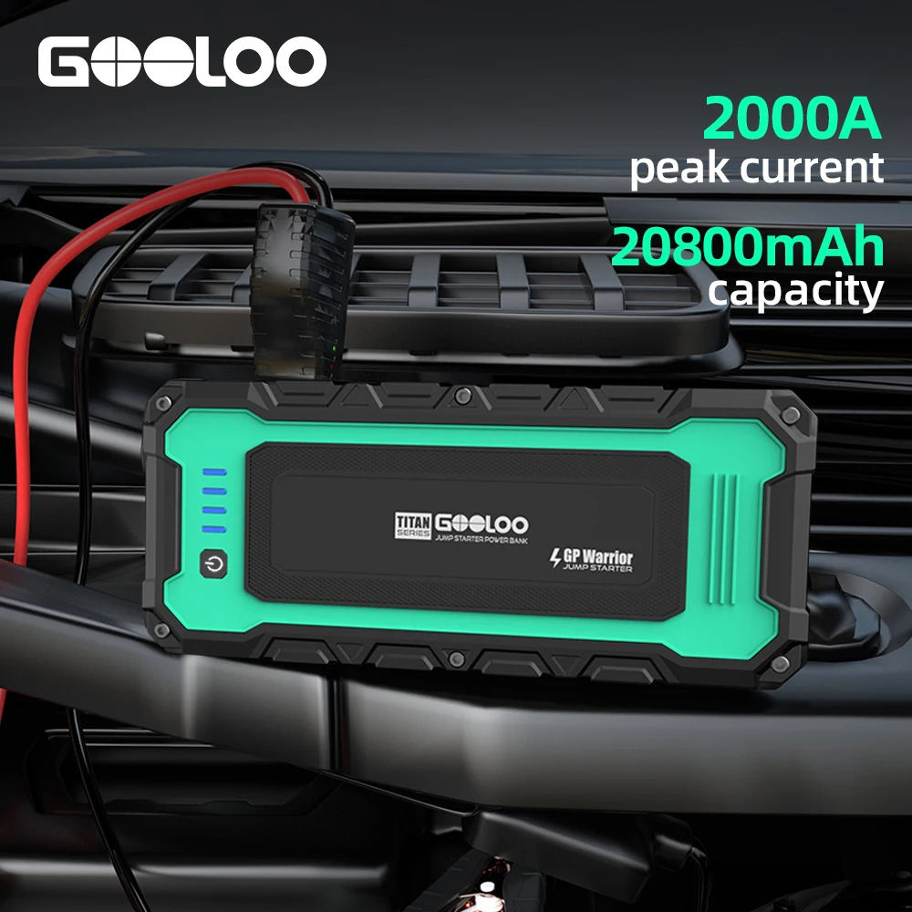 

GOOLOO 2000A Professional Jump Starter 20800mAh Portable Starting Device 12V External Auto Battery Charger Power Bank For Car