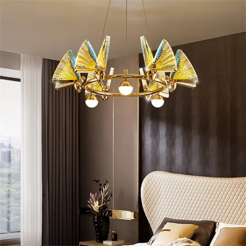

Butterfly Chandelier Ring Light led pendant Nordic lamp butterflies for Home Clubhouse shop Decoration
