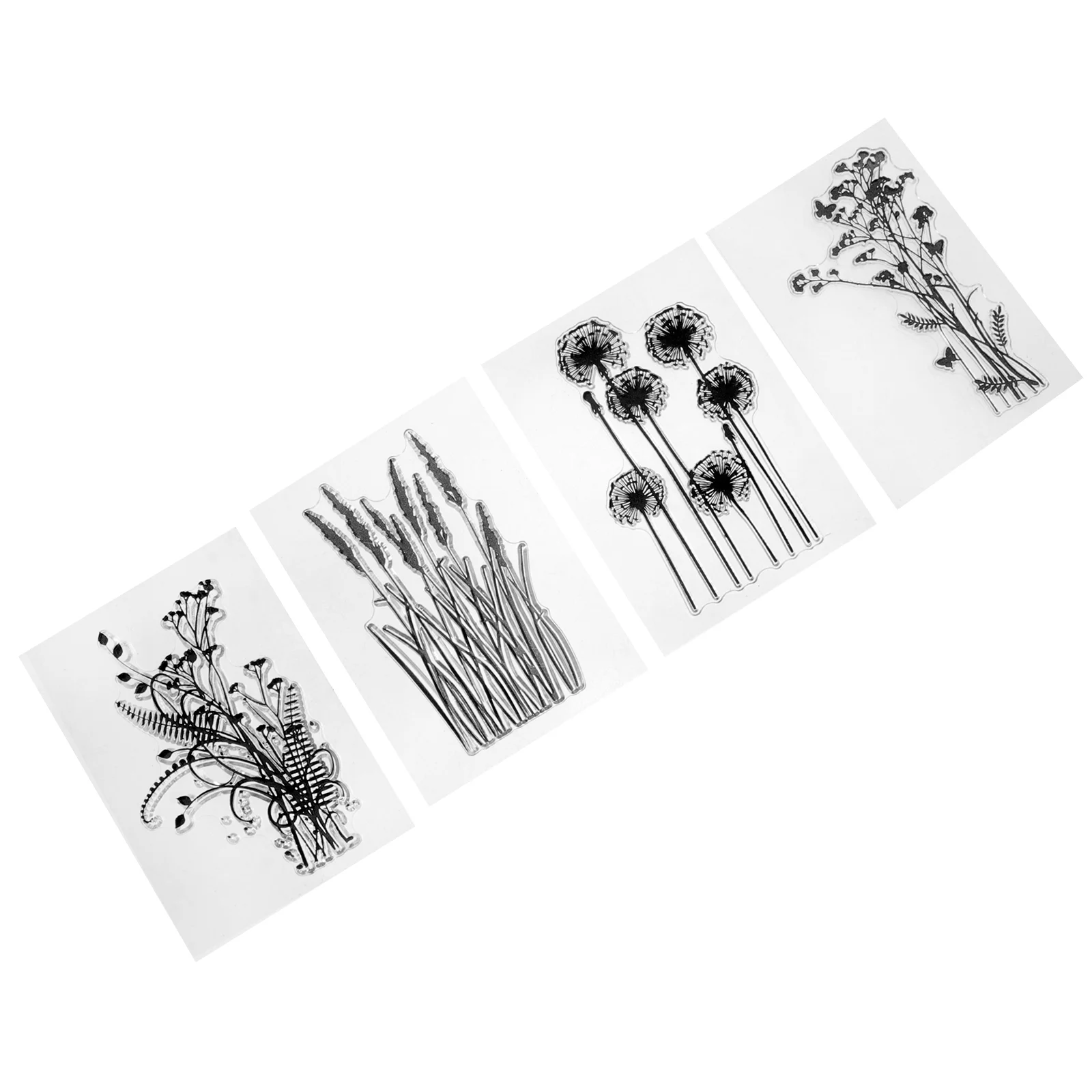 

4PCS Leaf Stamp Small Clear Stamps Ivy Leaf Stamp Rubber Stamps Seal Scrapbook Photo Stamps