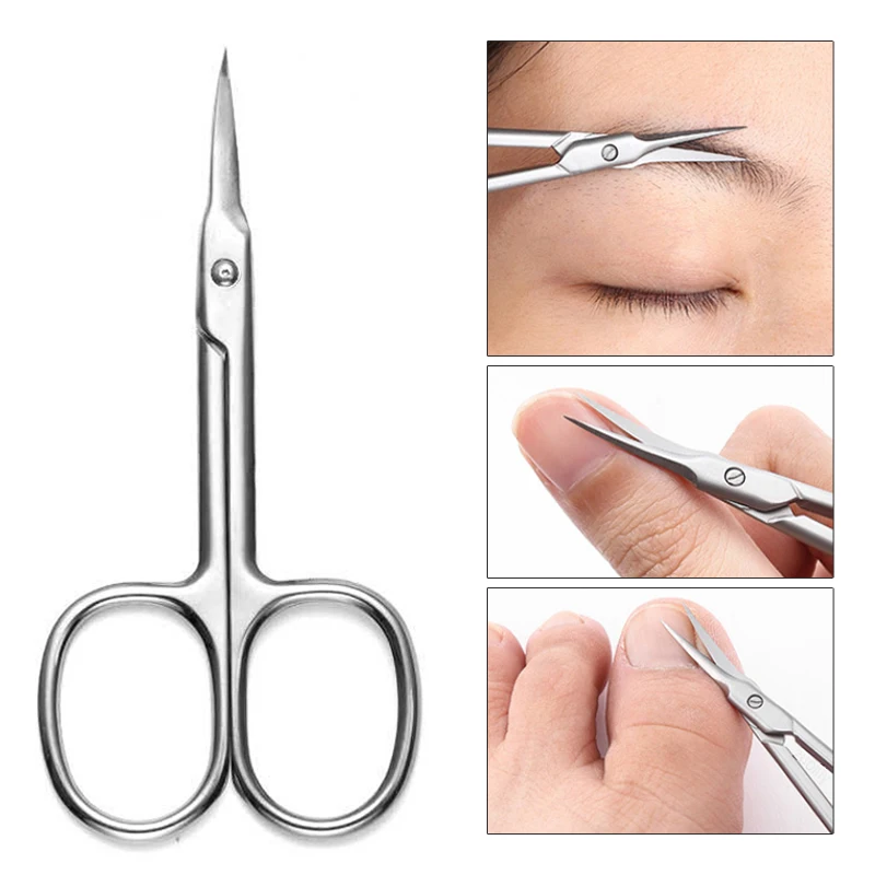 

New Stainless Steel Curved Tip Thin Blade Cuticle Scissors Nail Clippers Trimmer Dead Skin Remover Manicure Tools Eyebrow Toos