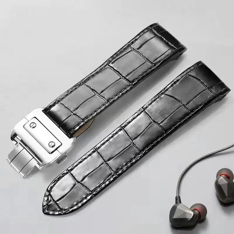 

Ремешок кожаный для наручных часов, подходит для женщин и мужчин, мужчин, Santos 100, 20 мм 23 мм