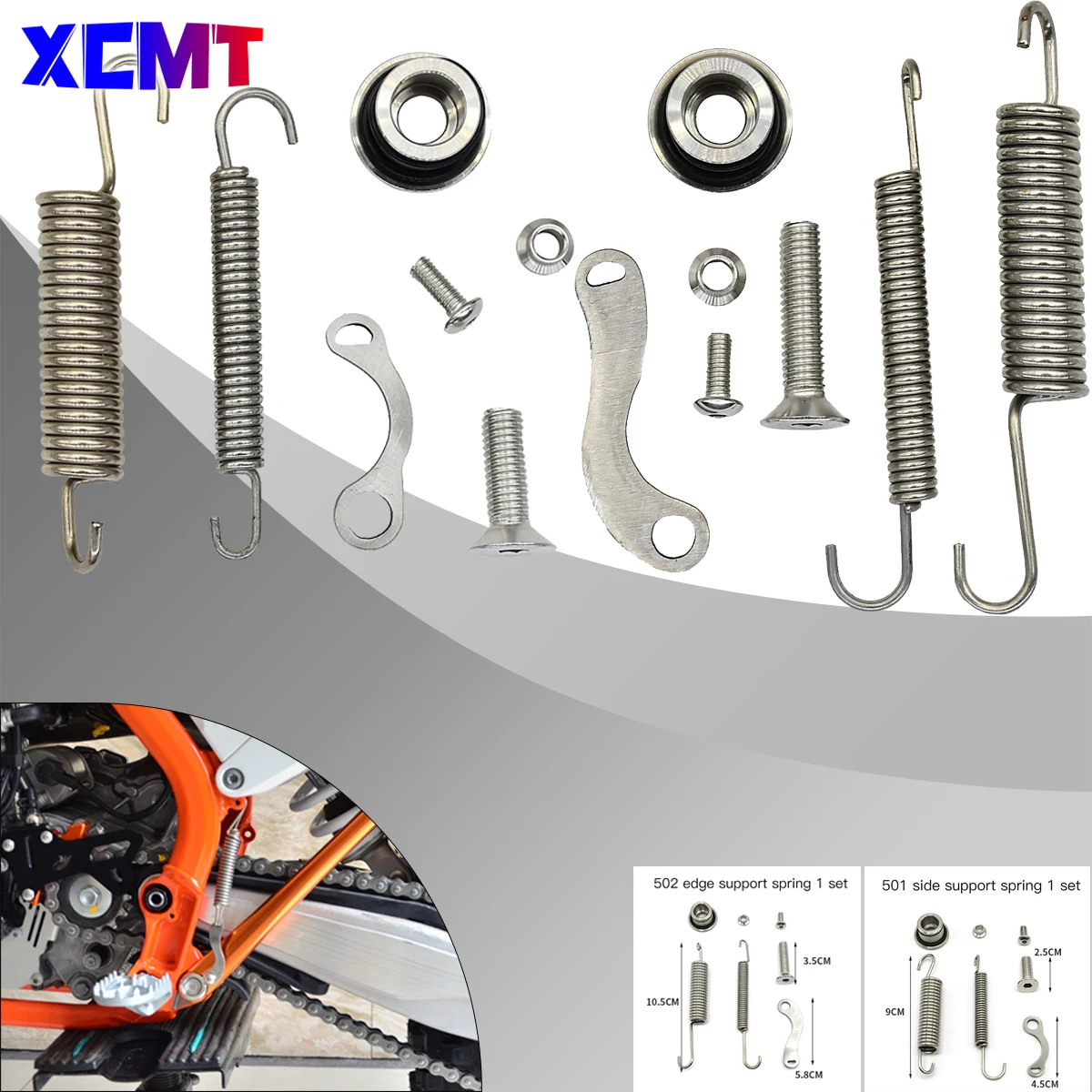 w motocyklu Zestaw sprężyn podpórki bocznej do KTM EXC EXCF XC XCF XCW SX SXF 2008-2021 2023. Do Husqvarna FE TE FX TX 2017-202