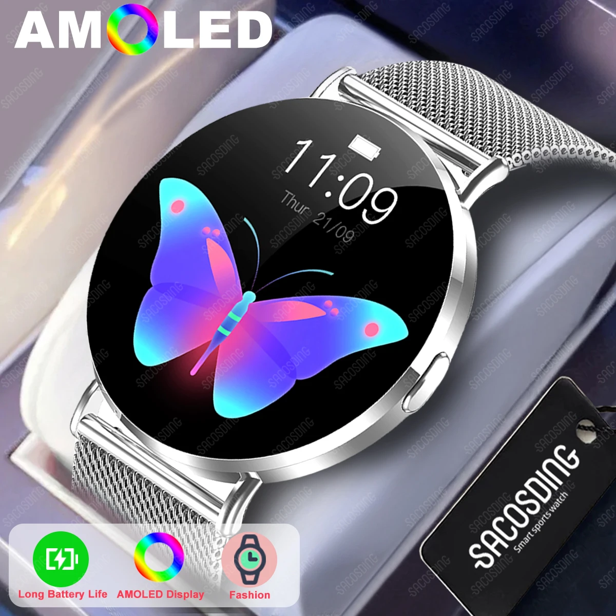 Смарт-часы Smrat для мужчин и женщин с Bluetooth-вызовом/сердечным ритмом/кислотом в