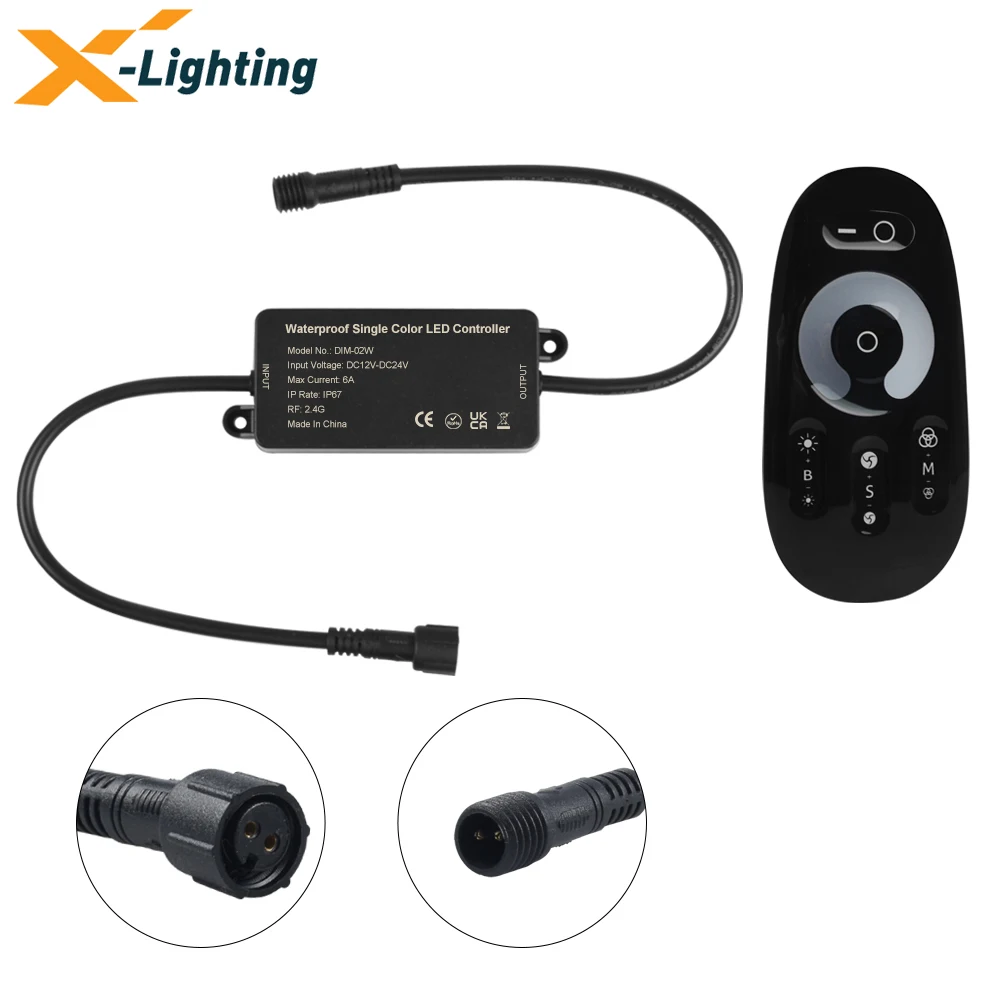 

Уличный Одноцветный диммер, водонепроницаемый переключатель 2,4G RF, сенсорный пульт дистанционного управления, штепсельный RGB-контроллер для светодиодной лампы, гирлянды