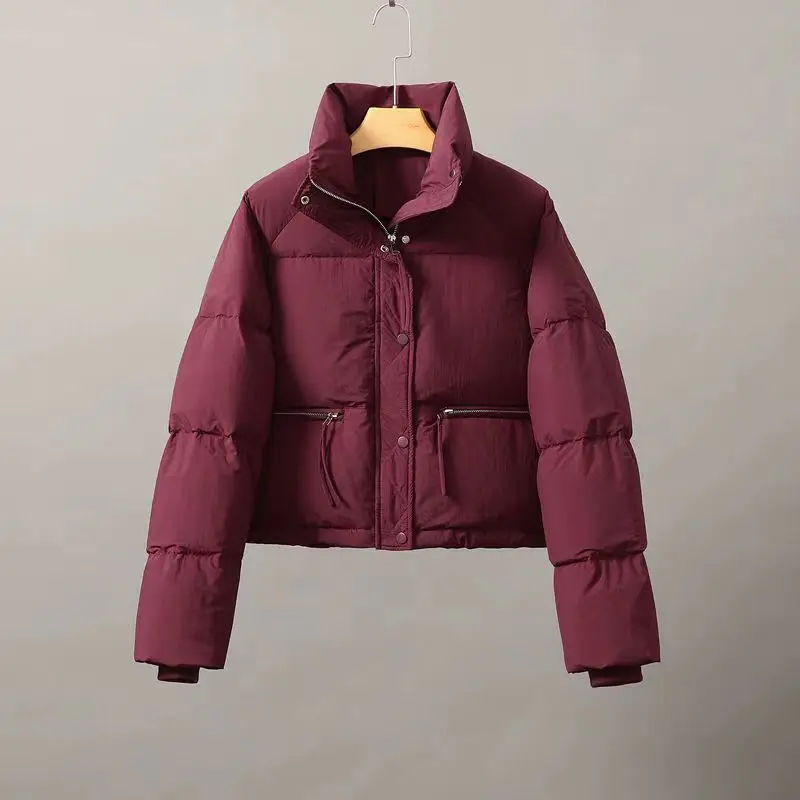 

2023 New Cotton Coat Women's Short Versatile Korean Stand Up Collar Thickened Coat Women Jacket