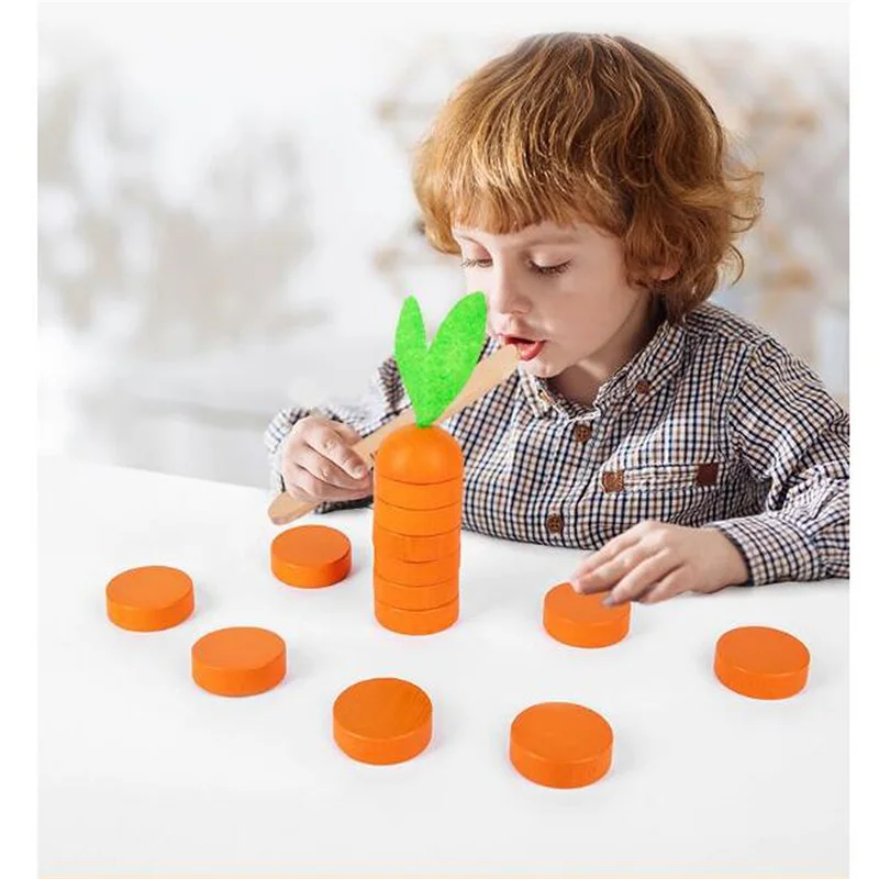 

Children's Simulation Carrot Xiaoxiaole Exercise Hand-eye Coordination Toy Early Educational Toy Kid Play Toys