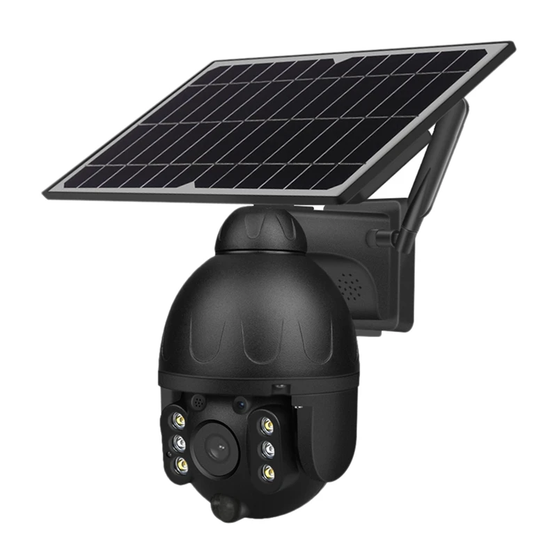 

Surveillance Dome Camera,1080P HD Solar Camera Outdoor PTZ CCTV Camera Security Monitor IP66 Waterproof Black