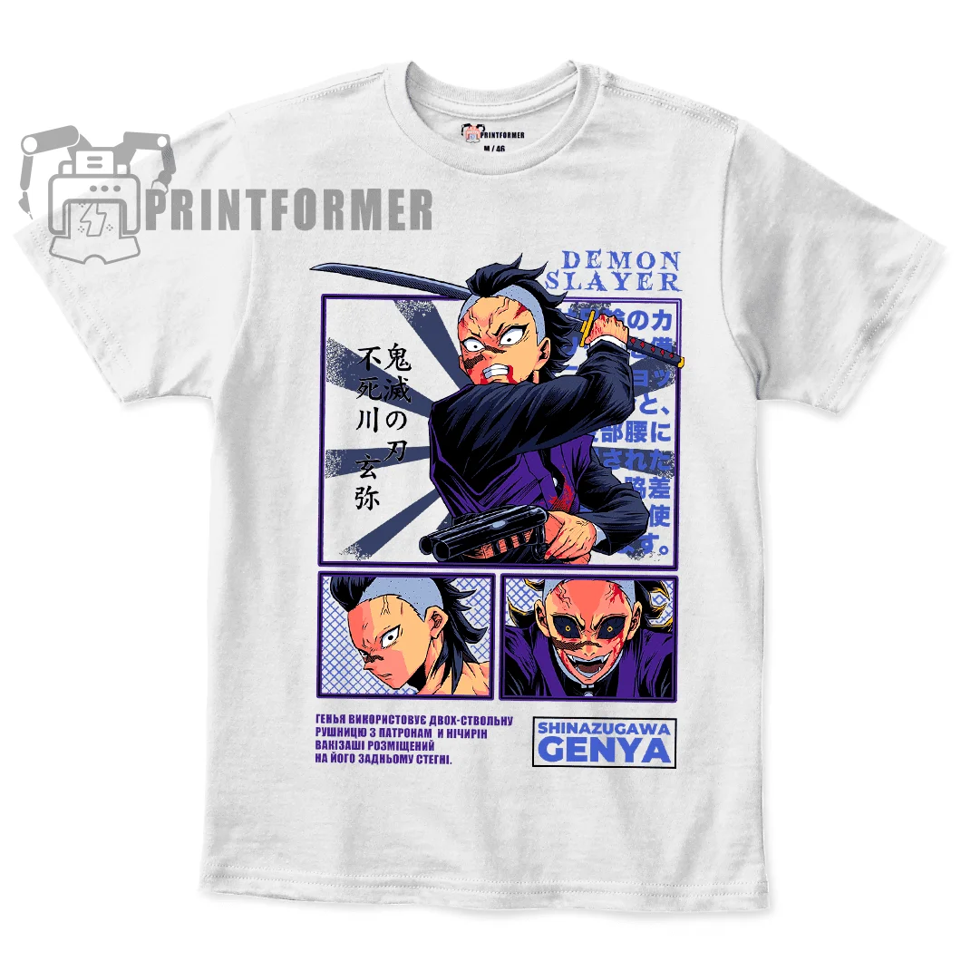 Футболка Genya Shinazugawa Kimetsu No Yaiba Demon Slayer Tanjiro всех размеров