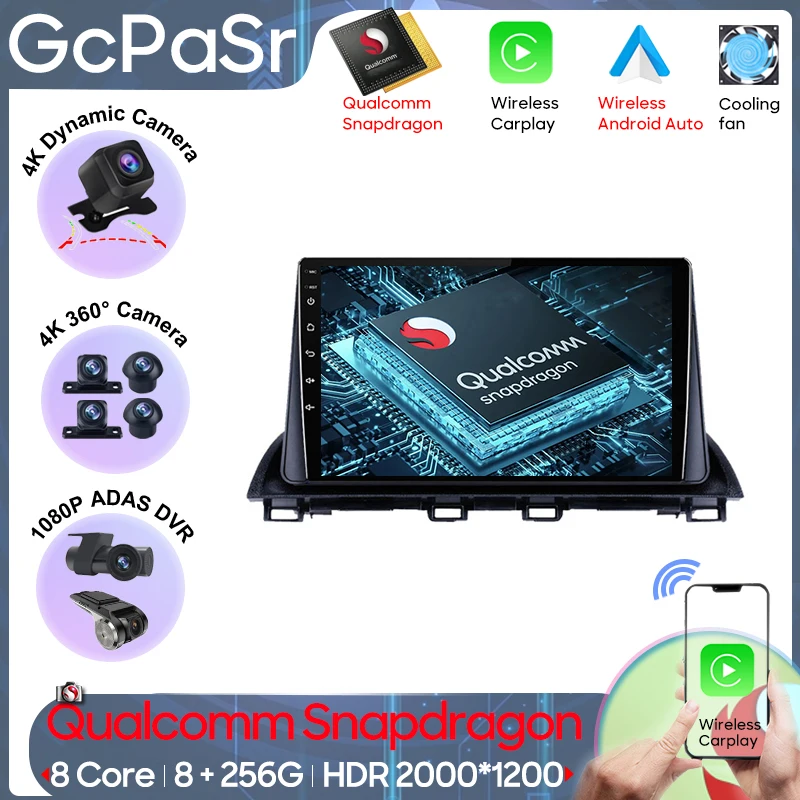 

Автомобильный радиоприемник Qualcomm Snapdragon для Mazda 3 Axela BM 2013-2017, навигация GPS, Android, автомобильная стереоголовка, видео 5G Wifi No 2din DVD