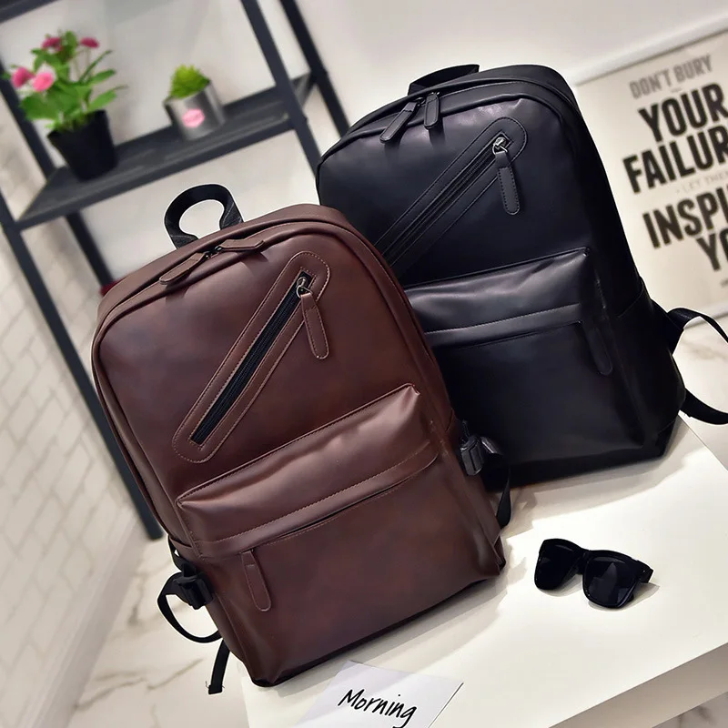 

New men women travel bag fashion pu simple Korean version bag leisure sports shoulder computer backpack bag