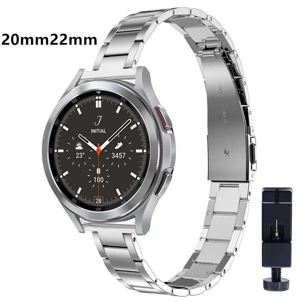

20mm 22mm Stainless Steel Strap Samsung Watch 3 41mm 45mm for Huawei GT2pro Xiaoman Waist Watch Strap 14mm Wristband Accessories