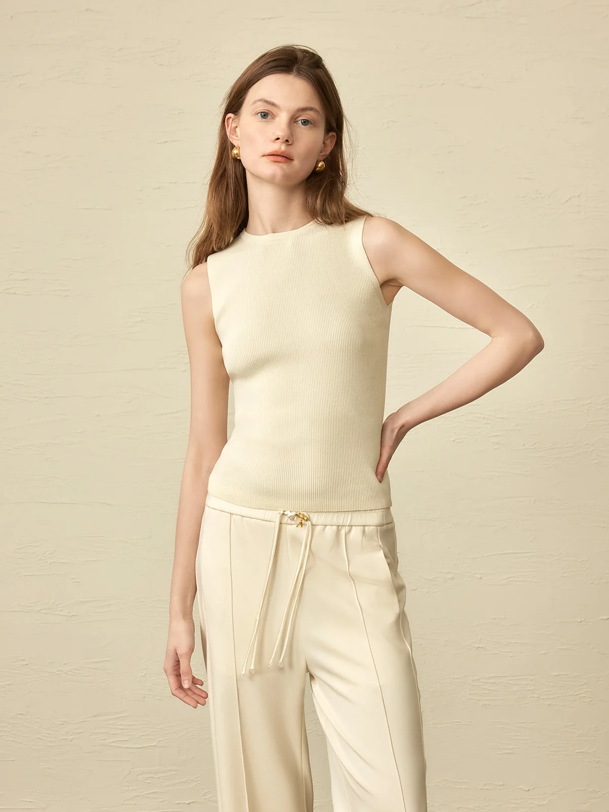 Жилет Pumpkin Valley Cool Feeling ~ U Хлопок + Ацетат Классический базовый жилет Bai Match с круглым