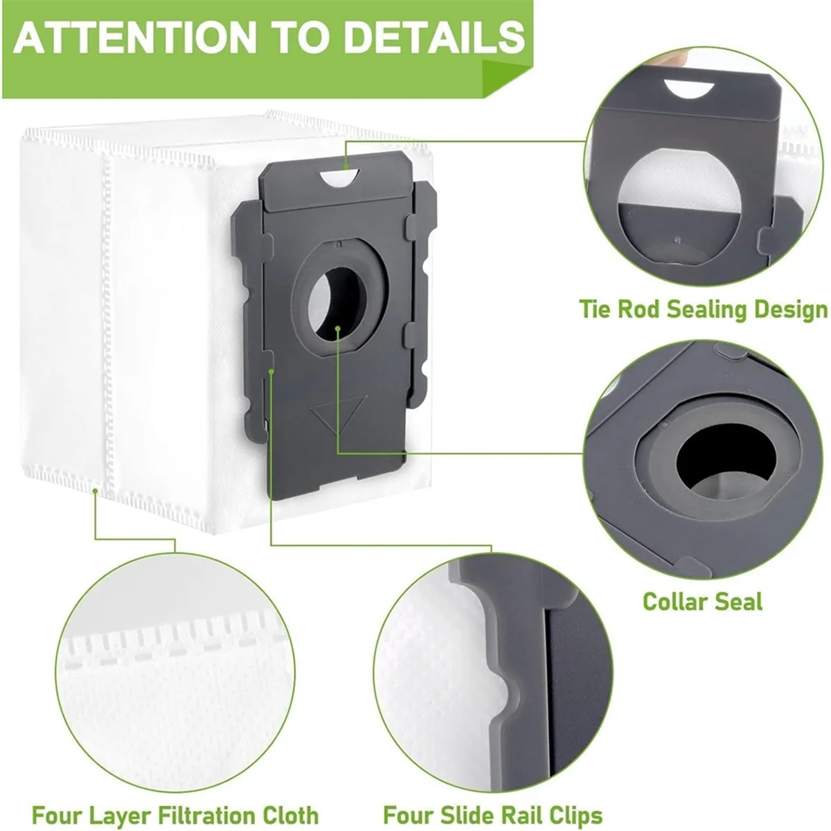 Сменные мешки для пылесоса IRobot Roomba I1 + I2 I3 I4 Combo I5 I6 I7 I8 J5 J6 J8 S9 12 шт.