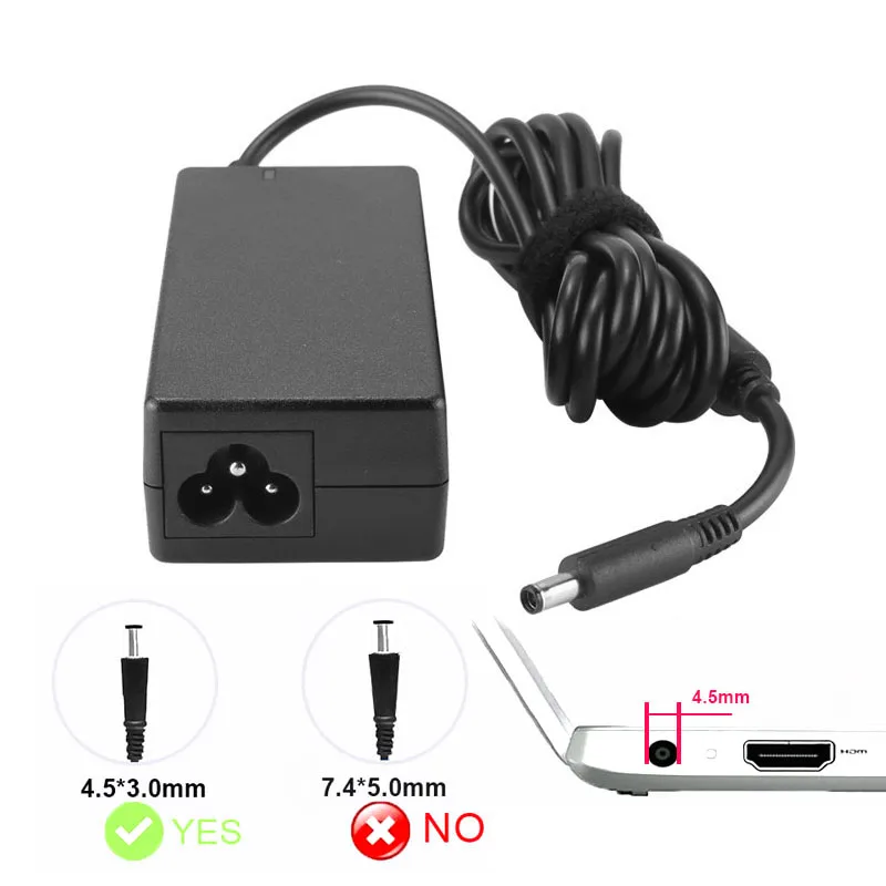 

19.5V 3.34A 65W Laptop Charger for Dell Inspiron 13 14 15 3000 5000 7000 Series 5558 5480 5488 5755 7000 7460 7560 3147