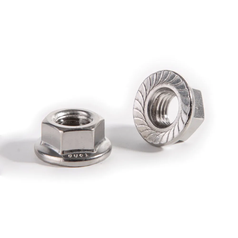 

Нержавеющая сталь 304/316 Для дома M3 M4 M5 M6 M8 M10 M12 M14 M16 Шестигранная шестигранная зубчатая фланцевая гайка Стопорная гайка DIN6923