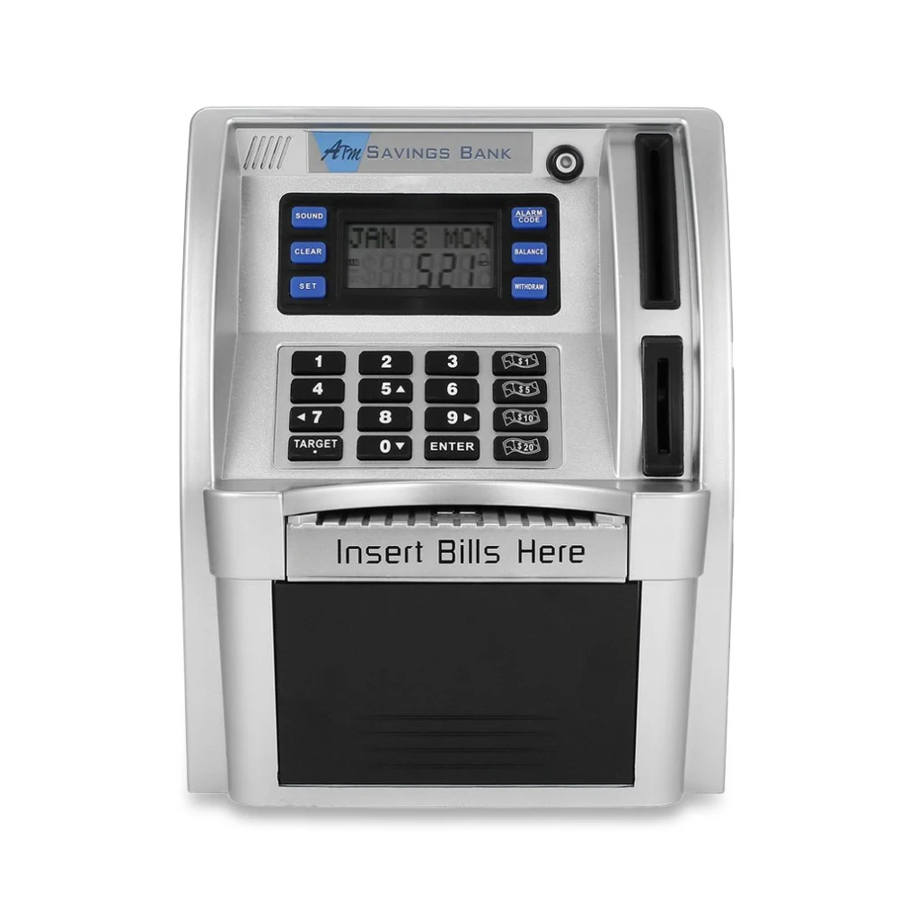 

Savings Bank Insert Bills Debit Card Password Talking Toys Ornament
