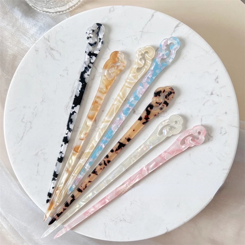 

Chinese Retro Style Acetate Hairpin Women's Ladies Acrylic Sticks Hair Styling Tools Accessories for Party Dedcoration