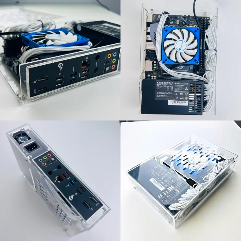 Фото Портативная акриловая рамка для ITX компьютера, мини-ПК, шасси, 3 л, комплект хоста с внешним дисплеем, HTPC, кронштейн для внешней фотовспышки, самодельная опорная основа №2