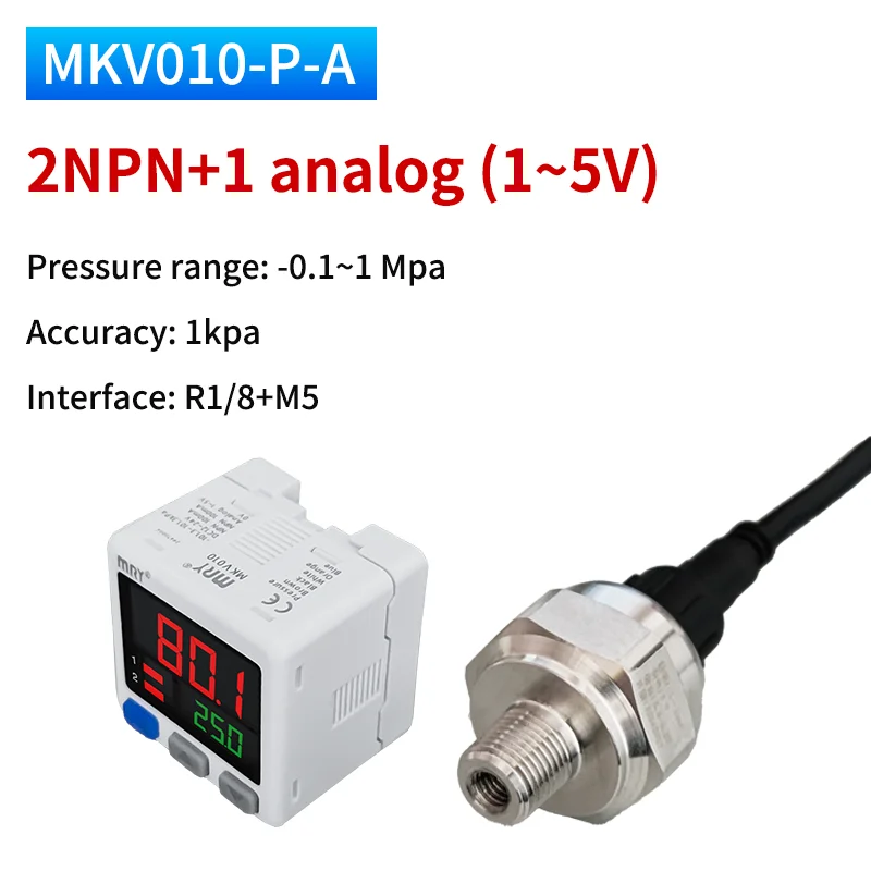 

Цифровой переключатель давления разъем MKV, аналоговый переключатель напряжения/тока RS485, вакуумный манометр, датчик давления воздуха, выход 2 NPN/PNP